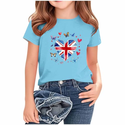 KIDSZJA My Order Kinder-Top, Mädchen, britische Flagge, England, Fußball, Weltmeisterschaft, Hemd, Rundhalsausschnitt, weiche Baumwolle, trendig, atmungsaktiv, kurzärmelig, Union Jack-Blusen KIDSZJA My Order Kinder-Top, Mädchen, britische Flagge, England, Fußball, Weltmeisterschaft, Hemd, Rundhalsausschnitt, weiche Baumwolle, trendig, atmungsaktiv, kurzärmelig, Union Jack-Blusen von KIDSZJA