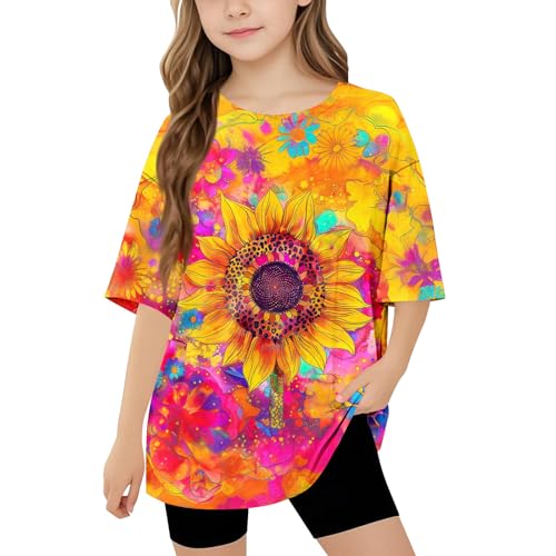 KIDSZJA My Orders Mädchen-T-Shirt, weich, atmungsaktiv, Sommer, bedruckt, Rundhalsausschnitt, übergroß, locker, lange Tunika, Blusen, kurze Ärmel, Baumwolle, Kleidung, Festivals und Urlaub, Fotos KIDSZJA My Orders Mädchen-T-Shirt, weich, atmungsaktiv, Sommer, bedruckt, Rundhalsausschnitt, übergroß, locker, lange Tunika, Blusen, kurze Ärmel, Baumwolle, Kleidung, Festivals und Urlaub, Fotos von KIDSZJA