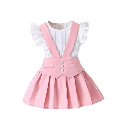 KIDSZJA My Orders Placed Girl Co Ord Sets 2-teiliges Outfits, Lounge-Set, Kleidung, einfarbig, gerippt, gestrickt, Rüschenärmel, Tops und Lätzchen, Midi-Kleid-Set, Sommer, Urlaub, Urlaubsset KIDSZJA My Orders Placed Girl Co Ord Sets 2-teiliges Outfits, Lounge-Set, Kleidung, einfarbig, gerippt, gestrickt, Rüschenärmel, Tops und Lätzchen, Midi-Kleid-Set, Sommer, Urlaub, Urlaubsset von KIDSZJA