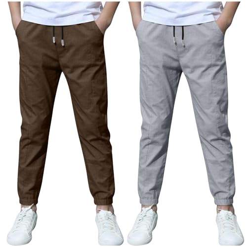 KIDSZJA My Past Orders Jogginghose für Jungen, bequeme Trainingshose, weiches Jersey, Lounge, Kinder, 2 Stück, Baumwoll-Leinenhose, Kordelzug, hohe Taille, Bündchen an den Knöcheln, Sommer KIDSZJA My Past Orders Jogginghose für Jungen, bequeme Trainingshose, weiches Jersey, Lounge, Kinder, 2 Stück, Baumwoll-Leinenhose, Kordelzug, hohe Taille, Bündchen an den Knöcheln, Sommer von KIDSZJA