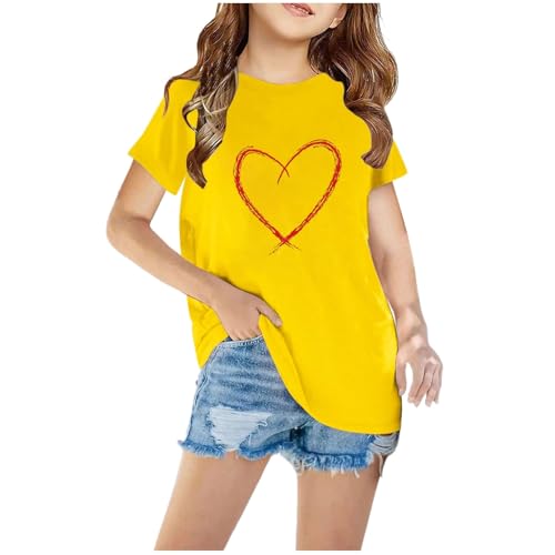 KIDSZJA My Past Orders Oberteil für Teenager-Mädchen, lange Tunika, Tanzkleidung, Gymnastik, Kostüm, Bluse, Herzform, Grafik-T-Shirt, superweich, atmungsaktiv, Kleidung für Teenager, UK-Baumwolle von KIDSZJA