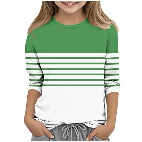 KIDSZJA Oberteil für Mädchen, atmungsaktiv und leicht, lange Tunika, gestreift, stilvoll, Rundhalsausschnitt, 3/4-Ärmel, weiche Baumwolle, lässige Kinderkleidung, lockere Passform, Outdoor, Spielen KIDSZJA Oberteil für Mädchen, atmungsaktiv und leicht, lange Tunika, gestreift, stilvoll, Rundhalsausschnitt, 3/4-Ärmel, weiche Baumwolle, lässige Kinderkleidung, lockere Passform, Outdoor, Spielen von KIDSZJA