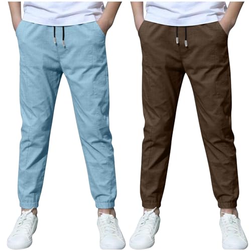 KIDSZJA Orders Placed By Me Jungen-Jogginghose aus Baumwoll-Leinen, Kordelzug, hohe Taille, Bündchen an den Knöcheln, weiches Jersey, Lounge, Kinder, Bio-Baumwolle, Reisen und Zuhause, Lounging, 2 KIDSZJA Orders Placed By Me Jungen-Jogginghose aus Baumwoll-Leinen, Kordelzug, hohe Taille, Bündchen an den Knöcheln, weiches Jersey, Lounge, Kinder, Bio-Baumwolle, Reisen und Zuhause, Lounging, 2 von KIDSZJA