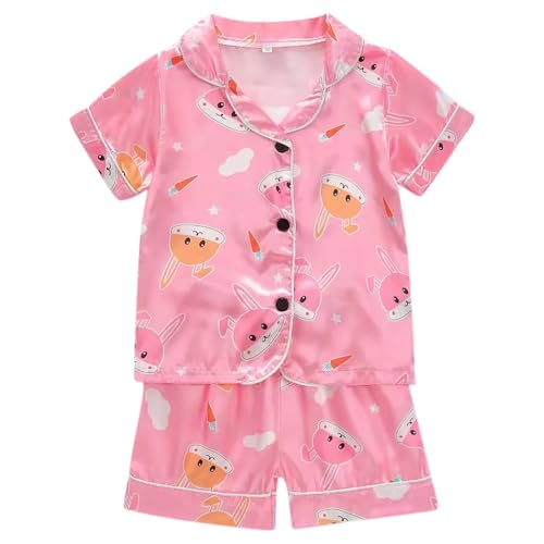 KIDSZJA Schlafanzug für Mädchen, Shorts, Kinder, Loungewear, gestreift, einfarbig, Satin, Button-Down-Shirts und Shorts mit weitem Bein, Seiden-Pyjama-Set, Lounge-Outfit, Heimkleidung, 2025, niedliche KIDSZJA Schlafanzug für Mädchen, Shorts, Kinder, Loungewear, gestreift, einfarbig, Satin, Button-Down-Shirts und Shorts mit weitem Bein, Seiden-Pyjama-Set, Lounge-Outfit, Heimkleidung, 2025, niedliche von KIDSZJA