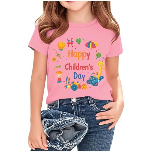 KIDSZJA Shirts For Girl Word Kindertags-Grafik-T-Shirt, Basic-Bluse, Rundhalsausschnitt, stilvoll, Basic, Komfort, Alltagskleidung, kurzärmelig, schnelltrocknend, feuchtigkeitsableitendes Oberteil KIDSZJA Shirts For Girl Word Kindertags-Grafik-T-Shirt, Basic-Bluse, Rundhalsausschnitt, stilvoll, Basic, Komfort, Alltagskleidung, kurzärmelig, schnelltrocknend, feuchtigkeitsableitendes Oberteil von KIDSZJA