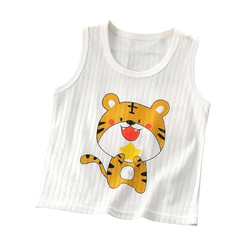 KIDSZJA Shirts Mädchen Camisole Tiger Graphic Tee Soft Base Unterhemden Tank Top Alltagskleidung Schlafen Spielen Wicking And Quick Dry Vest Tops Ice Silk Stretch Leicht Und Atmungsaktiv von KIDSZJA