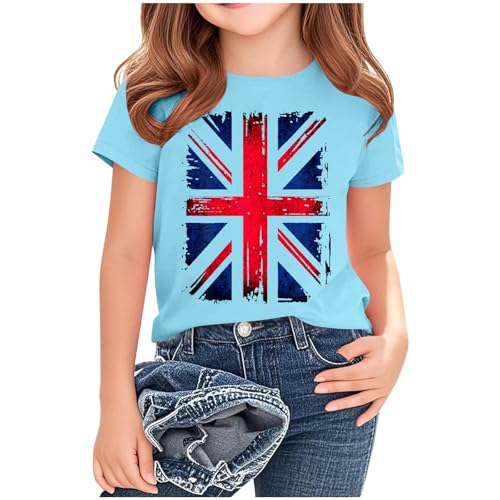 KIDSZJA Shirts für Mädchen, Festivals und Urlaubsfotos, Baumwolle, Freizeitkleidung, Tops, Rundhalsausschnitt, Union Jack-Kleidung, kurzärmelig, England, Fußball, Weltmeisterschaft, Blusen, britische KIDSZJA Shirts für Mädchen, Festivals und Urlaubsfotos, Baumwolle, Freizeitkleidung, Tops, Rundhalsausschnitt, Union Jack-Kleidung, kurzärmelig, England, Fußball, Weltmeisterschaft, Blusen, britische von KIDSZJA
