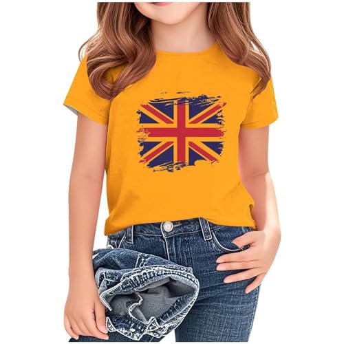 KIDSZJA Shirts für Mädchen, britische Flagge, Union Jack, Rundhalsausschnitt, England, Fußball, Weltmeisterschaft, atmungsaktiv und leicht, kurzärmelig, weiche Baumwollbluse, für Outdoor, Spielen KIDSZJA Shirts für Mädchen, britische Flagge, Union Jack, Rundhalsausschnitt, England, Fußball, Weltmeisterschaft, atmungsaktiv und leicht, kurzärmelig, weiche Baumwollbluse, für Outdoor, Spielen von KIDSZJA