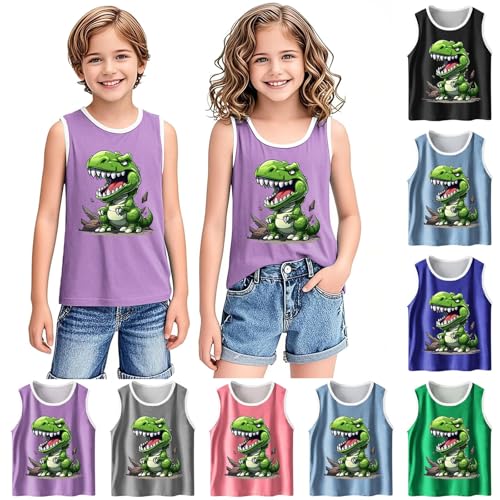KIDSZJA Tanktop für Mädchen, Dinosaurier-Druck, ärmellos, Baumwolle, Freizeitkleidung, lange Tunika, Weste, Tops, Rundhalsausschnitt, bequem, stilvoll, Camisole Top, lockere Passform, Sport KIDSZJA Tanktop für Mädchen, Dinosaurier-Druck, ärmellos, Baumwolle, Freizeitkleidung, lange Tunika, Weste, Tops, Rundhalsausschnitt, bequem, stilvoll, Camisole Top, lockere Passform, Sport von KIDSZJA