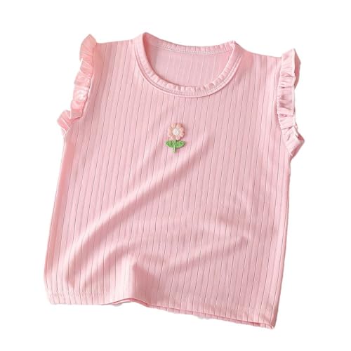 KIDSZJA Tanktop für Mädchen, Sommer, Basic, Baumwolle, Freizeitkleidung, Hemden, trendig, dehnbar, bequem, leicht, Schule, Spiel-Outfit, Camisoles, Rüschenärmel, gerippte Strickweste, weich KIDSZJA Tanktop für Mädchen, Sommer, Basic, Baumwolle, Freizeitkleidung, Hemden, trendig, dehnbar, bequem, leicht, Schule, Spiel-Outfit, Camisoles, Rüschenärmel, gerippte Strickweste, weich von KIDSZJA