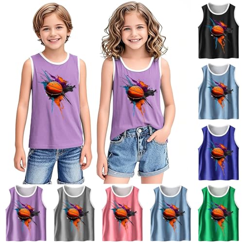 KIDSZJA Tanktops für Mädchen, ärmellos, Basketball, bedruckt, Sonnenschutz, LSF 50+, Rundhalsausschnitt, lockere Passform, lange Tunika, Westen, Tops, Strandtage, Outdoor-Aktivitäten, modisch KIDSZJA Tanktops für Mädchen, ärmellos, Basketball, bedruckt, Sonnenschutz, LSF 50+, Rundhalsausschnitt, lockere Passform, lange Tunika, Westen, Tops, Strandtage, Outdoor-Aktivitäten, modisch von KIDSZJA