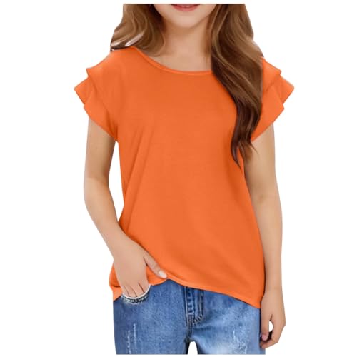 KIDSZJA Teenagerkleidung für Mädchen, lässig, bequem, Rundhalsausschnitt, kurzärmelig, lange Blusen, UK, elegant, für den Alltag, Spielen, Rüschenärmel, Sommer, dehnbar, weich, leicht KIDSZJA Teenagerkleidung für Mädchen, lässig, bequem, Rundhalsausschnitt, kurzärmelig, lange Blusen, UK, elegant, für den Alltag, Spielen, Rüschenärmel, Sommer, dehnbar, weich, leicht von KIDSZJA