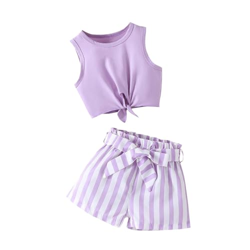 KIDSZJA Today's Deals Schwangerschafts-Loungewear-Set für Mädchen, 2-teiliges Lounge-Set, Kordel-Sets, UK-Baby-Kleidung, gestreifte Vorderseite zum Binden, Tank-Tops und Gürtel-Shorts KIDSZJA Today's Deals Schwangerschafts-Loungewear-Set für Mädchen, 2-teiliges Lounge-Set, Kordel-Sets, UK-Baby-Kleidung, gestreifte Vorderseite zum Binden, Tank-Tops und Gürtel-Shorts von KIDSZJA