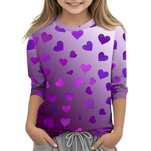 KIDSZJA Tops für Mädchen, Herzform, bedruckt, für den Alltag, Schlafen, Spielen, Kleidung für Teenager, lange Tunika, feuchtigkeitsableitend und schnell trocknend, einfache Schuloutfits, Bluse, UK KIDSZJA Tops für Mädchen, Herzform, bedruckt, für den Alltag, Schlafen, Spielen, Kleidung für Teenager, lange Tunika, feuchtigkeitsableitend und schnell trocknend, einfache Schuloutfits, Bluse, UK von KIDSZJA