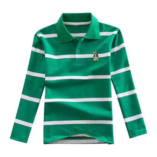 KIDSZJA Tops für Mädchen, Sommer, gestreift, klassisch, bequem, stilvolle Blusen, UK-Revers, lange Ärmel, niedliche Kleidung, Baumwolle, Freizeitkleidung, Knopfleiste, Polo-Shirts, trendig, Sport KIDSZJA Tops für Mädchen, Sommer, gestreift, klassisch, bequem, stilvolle Blusen, UK-Revers, lange Ärmel, niedliche Kleidung, Baumwolle, Freizeitkleidung, Knopfleiste, Polo-Shirts, trendig, Sport von KIDSZJA