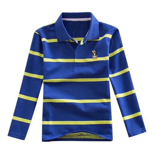 KIDSZJA Tops für Mädchen, Sommer, langärmelig, Baumwolle, Freizeitkleidung, Kleidung für Teenager, Knopfleiste, Polo, Komfort, stilvoll, gestreift, klassisch, Revers, Blusen, Sport, Spielplatz KIDSZJA Tops für Mädchen, Sommer, langärmelig, Baumwolle, Freizeitkleidung, Kleidung für Teenager, Knopfleiste, Polo, Komfort, stilvoll, gestreift, klassisch, Revers, Blusen, Sport, Spielplatz von KIDSZJA