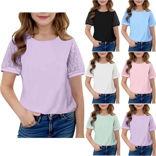 KIDSZJA Tops für Mädchen, Sommer, stilvolle Blusen, atmungsaktiv und leicht, Spitze, Schweizer Punkt, weiche Baumwolle, lässige Kleidung für Teenager, Outdoor, Spielen, Strand, Schule KIDSZJA Tops für Mädchen, Sommer, stilvolle Blusen, atmungsaktiv und leicht, Spitze, Schweizer Punkt, weiche Baumwolle, lässige Kleidung für Teenager, Outdoor, Spielen, Strand, Schule von KIDSZJA