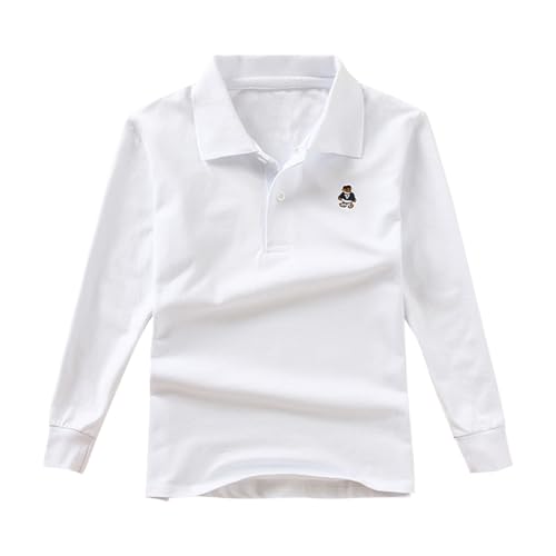 KIDSZJA Tops für Mädchen mit Knopfleiste, niedliche Outfits, Kleidung für Teenager, Revers, leger, hautverträglich, umweltfreundlich, elegant, langärmelig, einfarbig, klassische T-Shirts KIDSZJA Tops für Mädchen mit Knopfleiste, niedliche Outfits, Kleidung für Teenager, Revers, leger, hautverträglich, umweltfreundlich, elegant, langärmelig, einfarbig, klassische T-Shirts von KIDSZJA