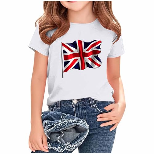KIDSZJA Tops für Teenager, Mädchen, England, Fußball, Weltmeisterschaft, Konzert-Outfit, Kleidung, leicht, bequem, Union Jack-Blusen, britische Flagge, England, T-Shirt, Sporttag, Sommer KIDSZJA Tops für Teenager, Mädchen, England, Fußball, Weltmeisterschaft, Konzert-Outfit, Kleidung, leicht, bequem, Union Jack-Blusen, britische Flagge, England, T-Shirt, Sporttag, Sommer von KIDSZJA