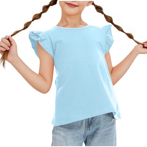 KIDSZJA Tops für Teenager, Mädchen, Longline, stilvoll, weich, dehnbar, für Vorschule, Freizeit, Ausflüge, Rundhalsausschnitt, kurze Ärmel, Rüschenärmel, Raglan-Tunika, UV-Schutz, LSF 50+ KIDSZJA Tops für Teenager, Mädchen, Longline, stilvoll, weich, dehnbar, für Vorschule, Freizeit, Ausflüge, Rundhalsausschnitt, kurze Ärmel, Rüschenärmel, Raglan-Tunika, UV-Schutz, LSF 50+ von KIDSZJA
