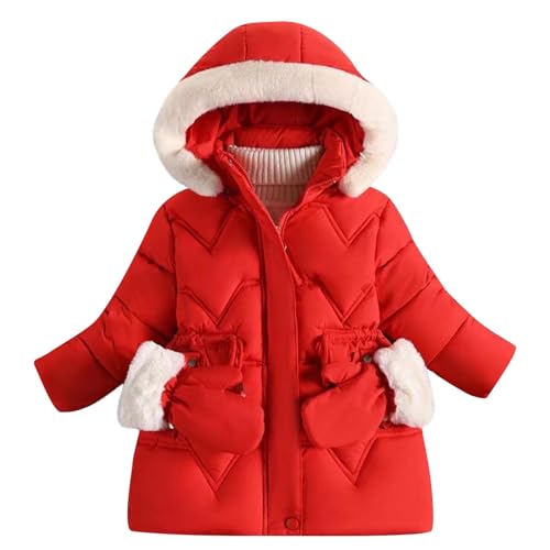 KIDSZJA Winterjacke für Kinder, Mädchen, gepolsterter Mantel mit Kunstfell-Kapuze, dicke Pufferjacke, Fleece-gefüttert, Trenchcoat, Ski- und Schneemäntel, Parka, Mäntel mit Plüschhandschuhen KIDSZJA Winterjacke für Kinder, Mädchen, gepolsterter Mantel mit Kunstfell-Kapuze, dicke Pufferjacke, Fleece-gefüttert, Trenchcoat, Ski- und Schneemäntel, Parka, Mäntel mit Plüschhandschuhen von KIDSZJA
