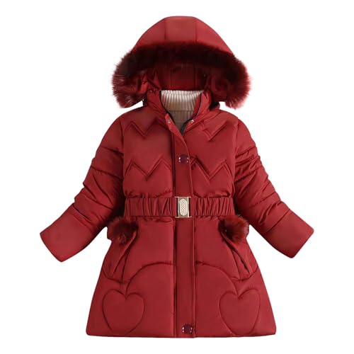 KIDSZJA Wintermantel für Kinder und Mädchen, mit Kapuze, Kunstfellkragen, lang, gepolsterte Jacken mit Gürtel, winddicht, mit Fleece gefüttert, Thermo-Steppjacken, Übermäntel, Ski-Schneeanzüge KIDSZJA Wintermantel für Kinder und Mädchen, mit Kapuze, Kunstfellkragen, lang, gepolsterte Jacken mit Gürtel, winddicht, mit Fleece gefüttert, Thermo-Steppjacken, Übermäntel, Ski-Schneeanzüge von KIDSZJA
