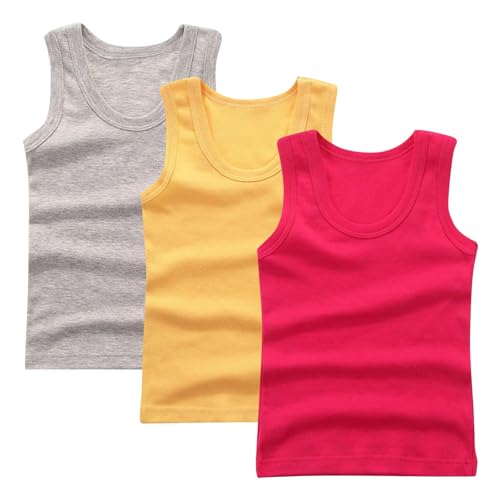 Kinderkleidung, Mädchen-Tops, 3 Stück, Unterwäsche, lockeres Cami, einfarbig, Rundhalsausschnitt, Unterhemd, Multipack, ärmellos, dehnbar, Jersey, Baumwolle, Tanktop, Boho-Chic, Sommer, Yoga und Tanz Kinderkleidung, Mädchen-Tops, 3 Stück, Unterwäsche, lockeres Cami, einfarbig, Rundhalsausschnitt, Unterhemd, Multipack, ärmellos, dehnbar, Jersey, Baumwolle, Tanktop, Boho-Chic, Sommer, Yoga und Tanz von KIDSZJA