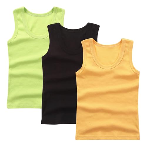 Kinderkleidung, Mädchen-Tops, Rundhalsausschnitt, einfarbig, Unterhemd, Multipack, lockeres Cami, Boho-Chic, Sommer, ärmellos, dehnbar, Jersey, Baumwolle, Tankpack, 3 Stück, Unterwäsche, Yoga- und Kinderkleidung, Mädchen-Tops, Rundhalsausschnitt, einfarbig, Unterhemd, Multipack, lockeres Cami, Boho-Chic, Sommer, ärmellos, dehnbar, Jersey, Baumwolle, Tankpack, 3 Stück, Unterwäsche, Yoga- und von KIDSZJA