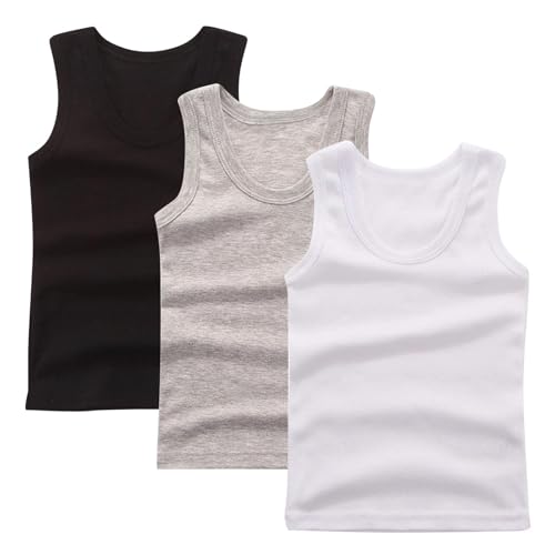 Kinderkleidung, Mädchen-Tops, dehnbare Jersey-Baumwolle, Rundhalsausschnitt, einfarbig, Unterhemd, Unterhemd, Multipack, Boho-Chic, Sommer, 3 Stück, Unterwäsche, Tanktop, ärmellos, Yoga- und Kinderkleidung, Mädchen-Tops, dehnbare Jersey-Baumwolle, Rundhalsausschnitt, einfarbig, Unterhemd, Unterhemd, Multipack, Boho-Chic, Sommer, 3 Stück, Unterwäsche, Tanktop, ärmellos, Yoga- und von KIDSZJA