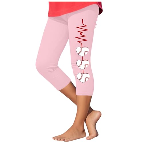 Mädchen-Hose, hohe Taille, bauchfrei, lässig, bequem, dehnbar, Yoga-Outfit, athletische Outfits, nahtlos, Baseball-Grafik, Fußball-Leggings, Capri-Trainingshose, Sommertanz und Gymnastik Mädchen-Hose, hohe Taille, bauchfrei, lässig, bequem, dehnbar, Yoga-Outfit, athletische Outfits, nahtlos, Baseball-Grafik, Fußball-Leggings, Capri-Trainingshose, Sommertanz und Gymnastik von KIDSZJA