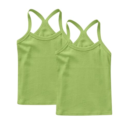 Mädchen-Unterhemd, super weich, atmungsaktiv, Racerback, Spaghettiträger, Unterhemd, Baumwolle, Schulanfang, Rundhalsausschnitt, Tankunterhemd, Multipack, Tanzkleidung, Gymnastik, Kostüme, 2 Stück Mädchen-Unterhemd, super weich, atmungsaktiv, Racerback, Spaghettiträger, Unterhemd, Baumwolle, Schulanfang, Rundhalsausschnitt, Tankunterhemd, Multipack, Tanzkleidung, Gymnastik, Kostüme, 2 Stück von KIDSZJA