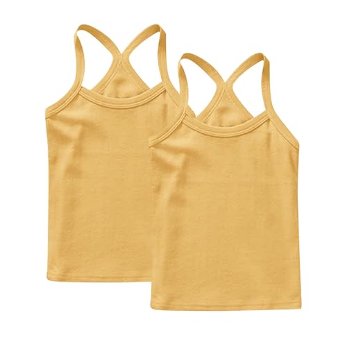 Tanktop für Mädchen, süße Kleidung, 2 Stück, Unterwäsche, Unterhemd, Multipack, Camisole Weste, Baumwolle, für den Schulanfang, super weich, atmungsaktiv, Racerback, Spaghettiträger, Tanzkleidung Tanktop für Mädchen, süße Kleidung, 2 Stück, Unterwäsche, Unterhemd, Multipack, Camisole Weste, Baumwolle, für den Schulanfang, super weich, atmungsaktiv, Racerback, Spaghettiträger, Tanzkleidung von KIDSZJA