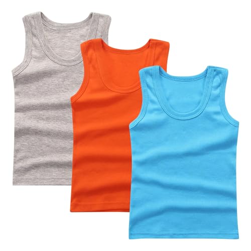 Tanktops für Mädchen, Rundhalsausschnitt, Baumwolle, Freizeitkleidung, Schuluniform, Unterhemden, ärmellos, einfarbig, 3 Stück, Unterwäsche, Cami-Unterhemd, Multipack, Abendaktivitäten, Abenteuer Tanktops für Mädchen, Rundhalsausschnitt, Baumwolle, Freizeitkleidung, Schuluniform, Unterhemden, ärmellos, einfarbig, 3 Stück, Unterwäsche, Cami-Unterhemd, Multipack, Abendaktivitäten, Abenteuer von KIDSZJA