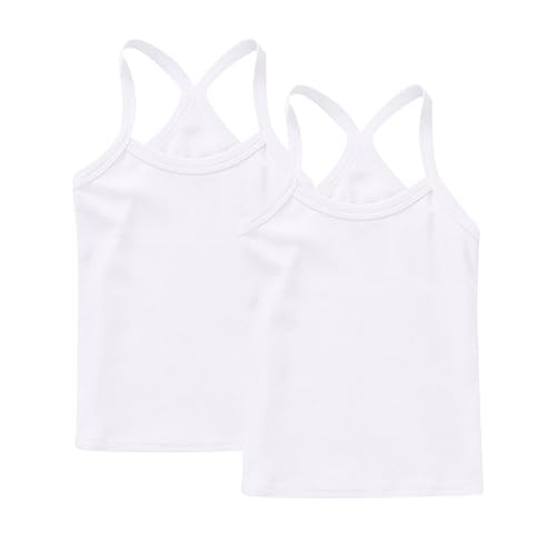 Unterhemd für Mädchen, Baumwolle, Schulanfang, Unterhemd, Multipack, 2 Stück, Unterwäsche, Tanktop, super weich, atmungsaktiv, Camisole Racerback, Spaghettiträger, Tanzkleidung, Gymnastik, Verkleidung Unterhemd für Mädchen, Baumwolle, Schulanfang, Unterhemd, Multipack, 2 Stück, Unterwäsche, Tanktop, super weich, atmungsaktiv, Camisole Racerback, Spaghettiträger, Tanzkleidung, Gymnastik, Verkleidung von KIDSZJA
