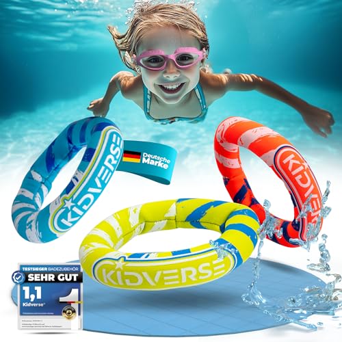 KIDVERSE Tauchringe für Kinder ab 3 Jahren - Tauchring Wasserspielzeug Kinder - Neopren Tauchringe mit Sandfüllung - Sicheres Tauchspielzeug - Buntes Schwimmbad Spielzeug zum Tauchen Lernen KIDVERSE Tauchringe für Kinder ab 3 Jahren - Tauchring Wasserspielzeug Kinder - Neopren Tauchringe mit Sandfüllung - Sicheres Tauchspielzeug - Buntes Schwimmbad Spielzeug zum Tauchen Lernen von KIDVERSE