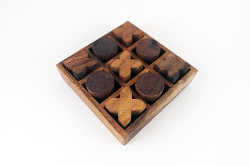 KIDYPOOL Holz-Klassiker-Spiel, 10,2 x 10,2 cm, Reisebrett, Spielzeug für ome, Dekor, Raum-Set, Kaffeepause, Familienzeit (X-O-Block) von KIDYPOOL