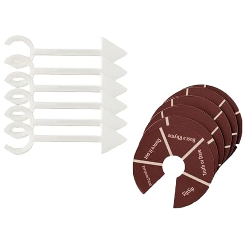 KIEYIQE Wein ohne Drehen – Lustige Trinkspiele, Weinglas-Dreher, Party-Roulette, Trinkspiel für Junggesellinnenabschiede, Männer- und Frauenabende, Bierverkostungen (6Pcs) von KIEYIQE