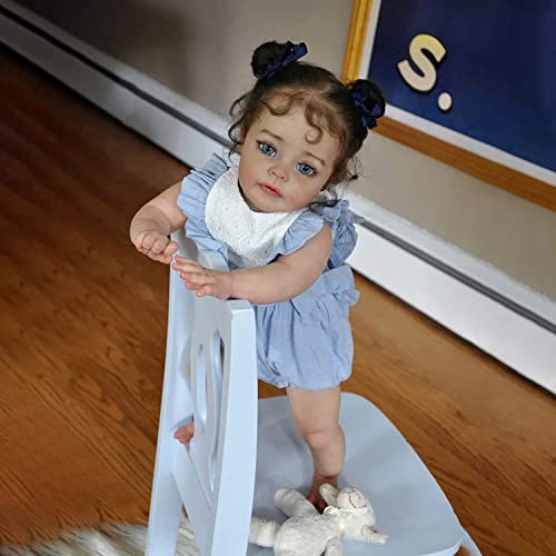 KIGKYO Reborn Puppe, 60CM 23IN Baby Mädchen Silikon Lebensecht Mit Weichem Stoffkörper, Magnetischer Brustwarze und Flasche von KIGKYO