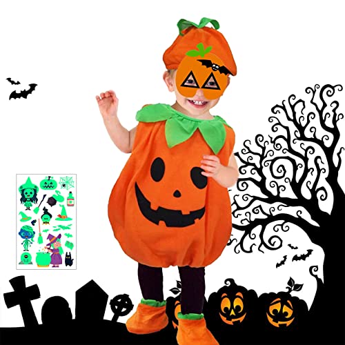 Kürbis Kostüm Kinder, Halloween Kinder Kürbiskostüm Anzug Baby Kürbis Cosplay Kostüm mit Hut, kürbiskostüm kleinkind für Pumpkin Halloween Cosplay Party Kleidung Kürbis Kostüm Kinder, Halloween Kinder Kürbiskostüm Anzug Baby Kürbis Cosplay Kostüm mit Hut, kürbiskostüm kleinkind für Pumpkin Halloween Cosplay Party Kleidung von KIJUH
