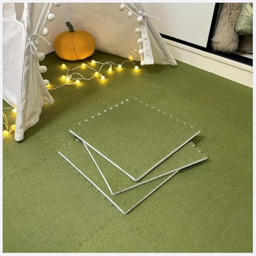 Puzzle-Schaumstoff-Spielmatten, quadratisch, ineinandergreifende Bodenmatte, DIY, weiche Schaumstofffliesen, Grün, 30 x 30 x 0,6 cm, 10 Stück Puzzle-Schaumstoff-Spielmatten, quadratisch, ineinandergreifende Bodenmatte, DIY, weiche Schaumstofffliesen, Grün, 30 x 30 x 0,6 cm, 10 Stück von KIJyfgTR