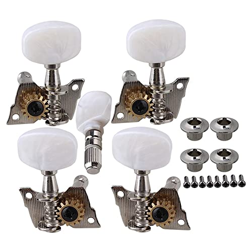 KIKAPA 5 Stück haltbare Banjo Halb geschlossen Mechanisch Stimmgerät Peg Schlüssel für Gitarrenteile 2 links 2 KIKAPA 5 Stück haltbare Banjo Halb geschlossen Mechanisch Stimmgerät Peg Schlüssel für Gitarrenteile 2 links 2 von KIKAPA