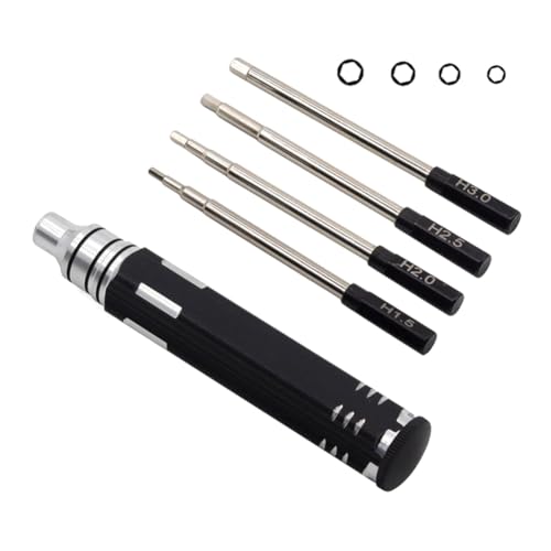 KIKAPA Sechskant-Schraubendreher-Set für RC 1.5 2.0 2.5 3.0 mm Heavy Duty Einfach zu bedienen Schwarz + KIKAPA Sechskant-Schraubendreher-Set für RC 1.5 2.0 2.5 3.0 mm Heavy Duty Einfach zu bedienen Schwarz + von KIKAPA