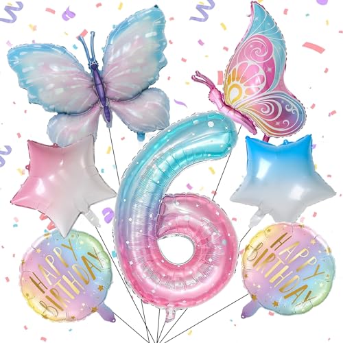 6 Jahre Schmetterling Geburtstag Deko, Schmetterling Deko Geburtstag, Schmetterling Folienballon 6 Jahre, Bunt Schmetterlinge Geburtstagsdeko Mädchen, Deko Geburtstag Mädchen, Schmetterlinge Deko 6 Jahre Schmetterling Geburtstag Deko, Schmetterling Deko Geburtstag, Schmetterling Folienballon 6 Jahre, Bunt Schmetterlinge Geburtstagsdeko Mädchen, Deko Geburtstag Mädchen, Schmetterlinge Deko von KIKVTER