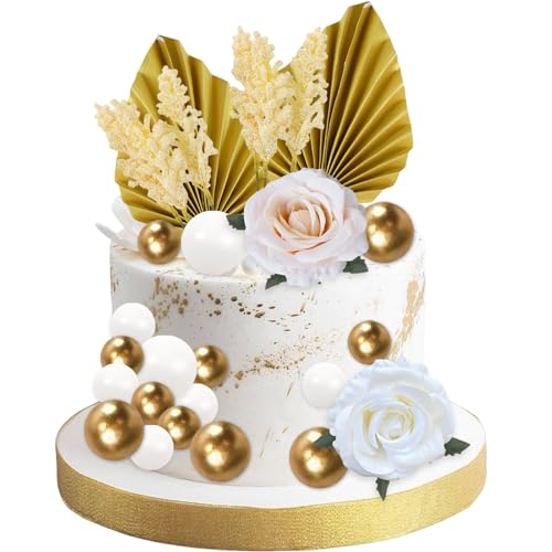 KIKVTER 30 Stück Boho Tortendeko, Kuchen Dekoration Kugel Palmblätter Kuchendekoration Tortendeko Blumen, Tortendeko Geburtstag, Tortenaufsatz für Hochzeit, Geburtstag, Babyparty KIKVTER 30 Stück Boho Tortendeko, Kuchen Dekoration Kugel Palmblätter Kuchendekoration Tortendeko Blumen, Tortendeko Geburtstag, Tortenaufsatz für Hochzeit, Geburtstag, Babyparty von KIKVTER