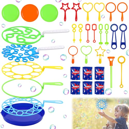 KIKVTER Seifenblasen Set, 34 Stück Seifenblasen Kinder, Seifenblasenstäbe, Zauberstab Einstellen Seifenblasen für Indoor und Outdoor Bubble Maker Spiele für Sommer Outdoor Aktivitäten KIKVTER Seifenblasen Set, 34 Stück Seifenblasen Kinder, Seifenblasenstäbe, Zauberstab Einstellen Seifenblasen für Indoor und Outdoor Bubble Maker Spiele für Sommer Outdoor Aktivitäten von KIKVTER