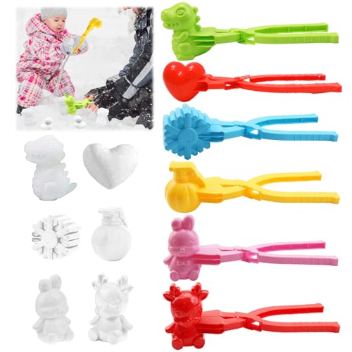 Schneeballzange, 6 Stück Schneeball Former, Schneeball Clip, Schneeballformer, Schneeball Maker, Sandball Schneeball Clip, Spielzeug Kinder Winter Outdoor Spielzeug für Kinder zum Spielen im Schnee von KIKVTER
