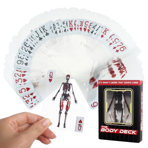 The Body Deck, Halloween Skelett Spielkarten, Transparente Menschliche Spielkarten, 3D-Bild des Menschlichen Körpers, Mannequin Body Deck Skeleton Playing Cards, Halloween Spiele, Halloween Party von KIKVTER