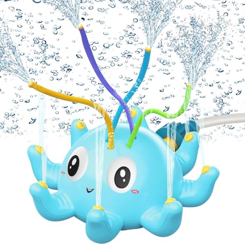 Wasserspielzeug Kinder Outdoor, Wassersprinkler Kinder, Sprinkler Kinder Wasserspielzeug, Wasserspielzeug Garten, Rasensprenger Kinder, Wasserspiel Kinder Outdoor im Krake Kinder Gartenspielzeug (A) von KIKVTER