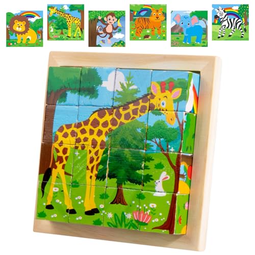 Würfelpuzzle Holz, Bilderwürfel Holz, 3D Bilderwürfel Puzzlespiele,Würfelpuzzle,Würfelpuzzle Puzzlespiele 6 in 1 Tier-Motive für Kinder ab 2 3 4 Jahren,Holzpuzzle Montessori Spielzeug Jungen Mädchen Würfelpuzzle Holz, Bilderwürfel Holz, 3D Bilderwürfel Puzzlespiele,Würfelpuzzle,Würfelpuzzle Puzzlespiele 6 in 1 Tier-Motive für Kinder ab 2 3 4 Jahren,Holzpuzzle Montessori Spielzeug Jungen Mädchen von KIKVTER