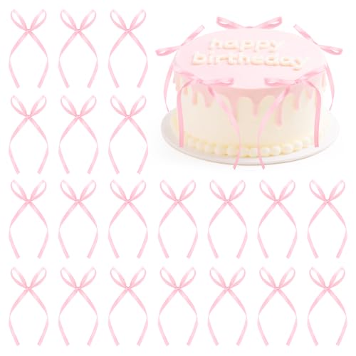 KILDOWS 20 Stück Cake Topper mit Schleife, Rosa Schleife Torten Deko, Kuchen Dekorationen für Hochzeit, Brautparty, Geburtstag, Gedenktag, Valentinstag KILDOWS 20 Stück Cake Topper mit Schleife, Rosa Schleife Torten Deko, Kuchen Dekorationen für Hochzeit, Brautparty, Geburtstag, Gedenktag, Valentinstag von KILDOWS